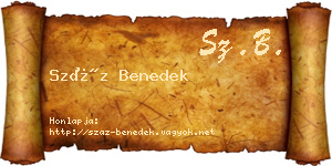 Száz Benedek névjegykártya