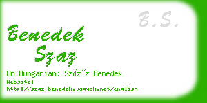 benedek szaz business card